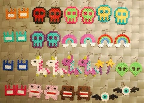 Perler Earring Ideas Perler Crafts Diy Perler Beads Perler Bead Art