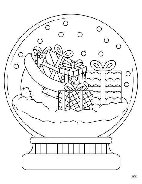 Snow Globe Coloring Pages Templates Pages Printabulk