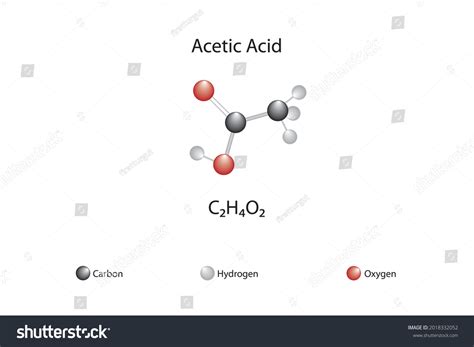 Molecular Formula Acetic Acid Chemical Structure Stock Vector (Royalty Free) 2018332052 ...