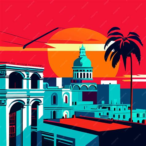 Premium Vector Rooftop In Havana Pop Art Roy Lichtenstein Vector