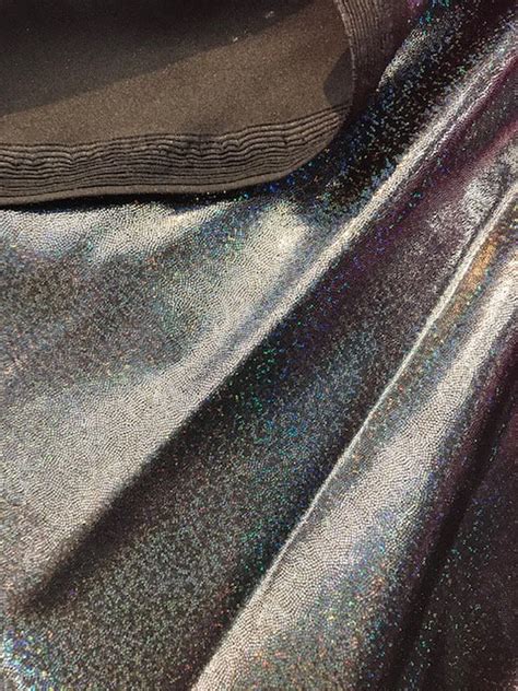 4 Way Stretch Holographic Mystique Spandex Fabric Black Etsy