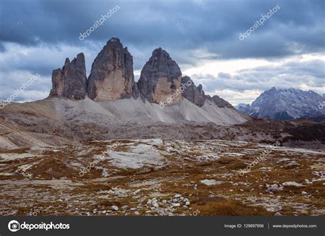 Tre Cime Di Lavaredo Drei Zinnen In Dolomite Alps Stock Photo By