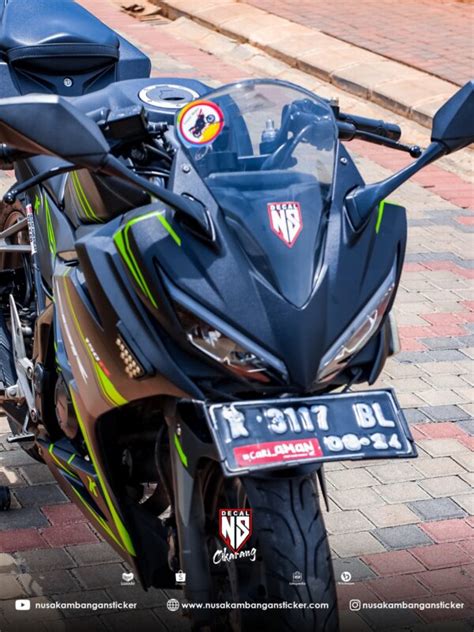 Sticker Motor Honda Cbr R All New Hitam Grafis Hijau Modifikasi