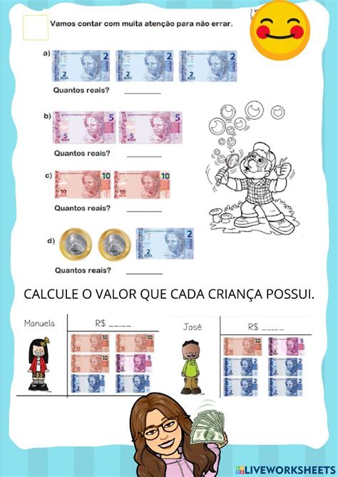 Sistema Monetário Activity For Ensino Fundamental Live Worksheets