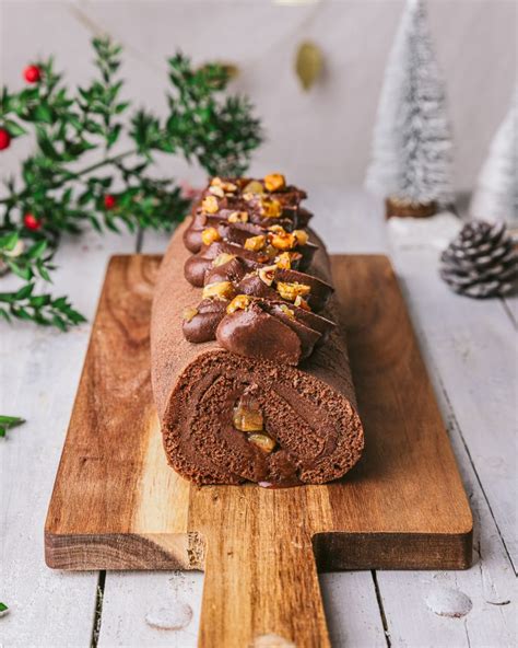 B Che De No L Au Chocolat Noisettes Et Poires Confites Aux Pices