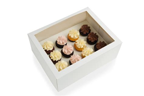 Twelve Mini Cupcake Box Window With Insert Combo Pack Pop Solutions