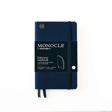 Notebook A Monocle Softcover Numbered Pages Navy Dotted