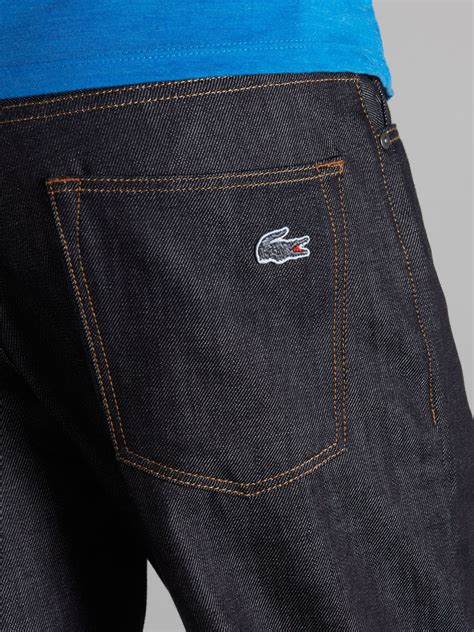 Lacoste Pocket Logo Straight Fitted Jeans In Blue For Men Lyst