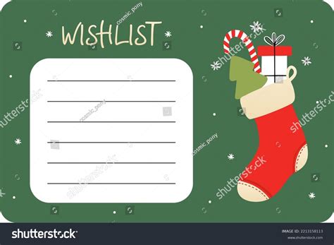 Christmas Wishlist Design Kids Children Copy Stock Vector Royalty Free