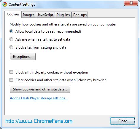 How to manage cookies data in Google Chrome - Google Chrome Fans