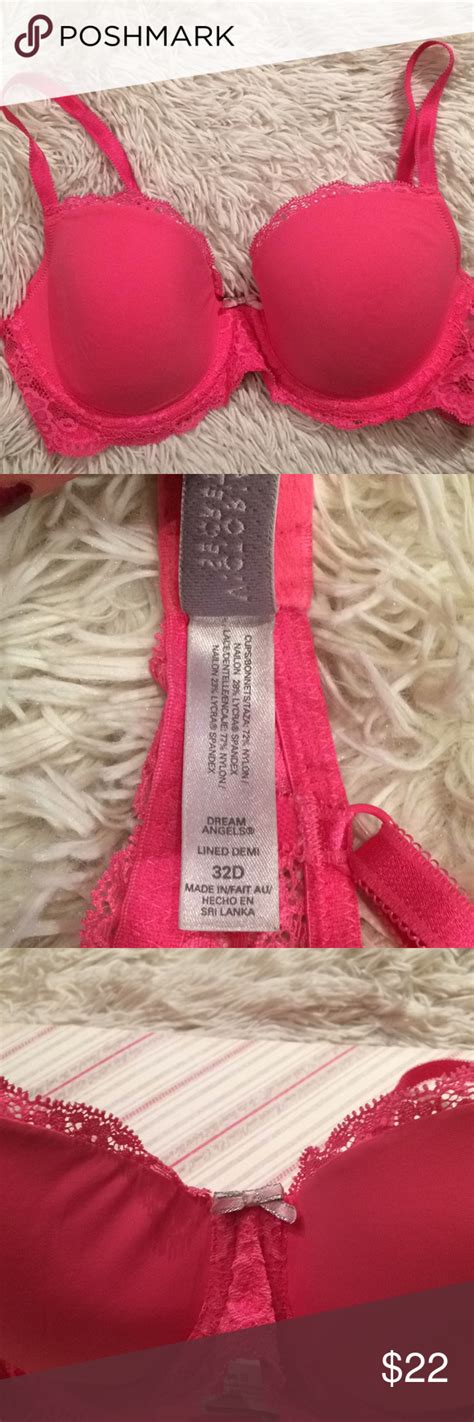 Victorias Secret Hot Pink Lined Demi 32d Hot Pink Victorias Secret