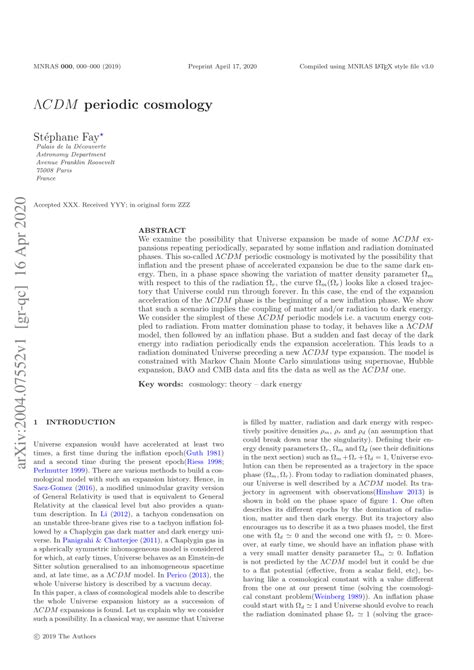 (PDF) \Lambda CDM$ periodic cosmology