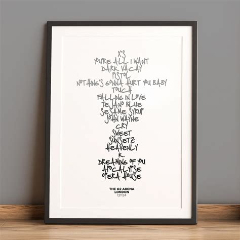 Cigarettes After Sex 2024 UK Tour Concert Setlist Print Etsy