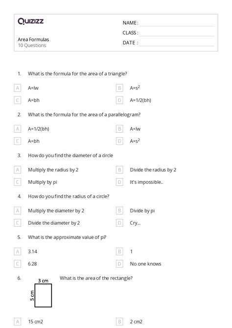 50 Area Worksheets For 7th Class On Quizizz Free And Printable