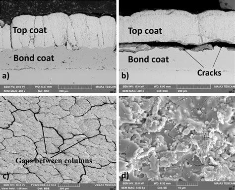 Eb Pvd Tbcs With Cold Sprayed Conicraly Bond Coats Sem Image A Cross