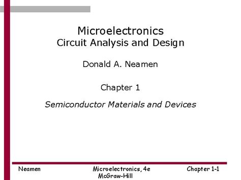 Microelectronics Circuit Analysis And Design Donald A Neamen