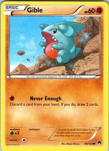 Pokemon Tcg Gible Xy Breakpoint Regular Common Card Nm Ebay