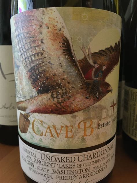 Cave B Estate Winery Unoaked Chardonnay Usa Washington Columbia