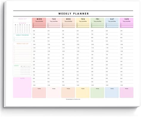 Weekly Hourly Planner Notepad Daily Planner Desk Pad Weekly Schedule