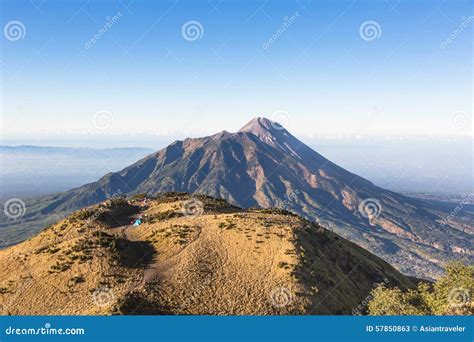 A View Of Merapi Volcano In Java In Indonesia Stock Image Image Of