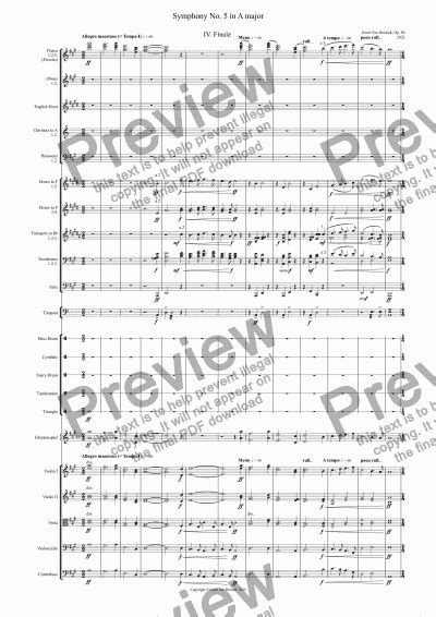 Symphony No 5 In A Major Op 80 Iv Finale Sheet Music Pdf File