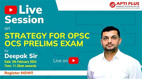 STRATEGY FOR OPSC OCS PRELIMS 2023 DEEPAK SIR APTI PLUS YouTube