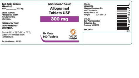 Allopurinol Sun Pharmaceutical Industries Inc Fda Package Insert