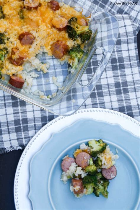 Cheesy Broccoli Sausage And Rice Casserole