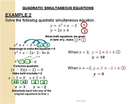 Quadratic Simultaneous Equation Questions And Answers Tessshebaylo