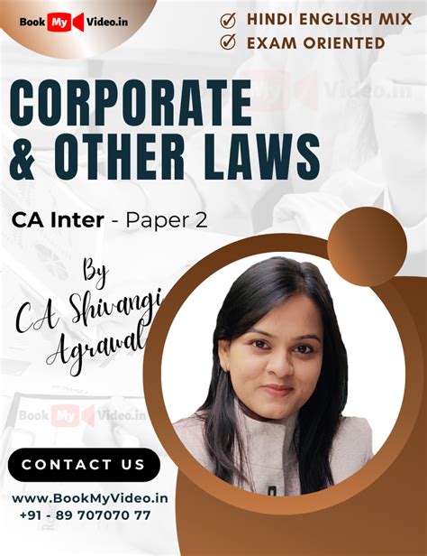 Ca Inter Law New Syllabus Exam Oriented By Ca Shivangi Agrawal Book