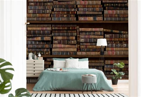 Bookcase Wallpaper Bookshelf Wall Murals Wallsauce Us