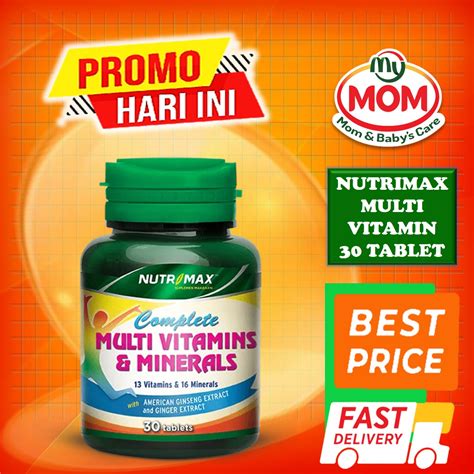 Jual BPOM Nutrimax Complete Multivitamins Minerals Isi 30 Tablet