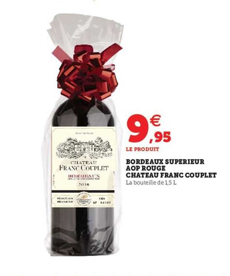 Promo Bordeaux Supérieur Aop Rouge Château Franc Couplet chez U Express