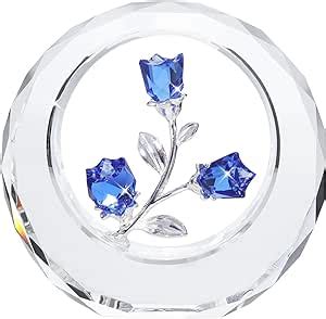 Longwin Crystal Tulips Flower Figurines With A Outer Circular Ring