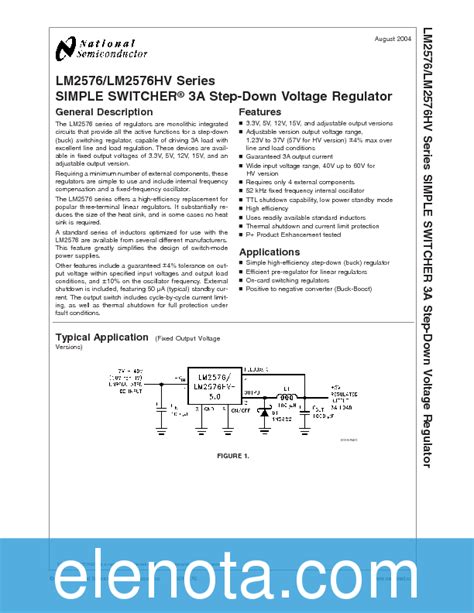 LM2576 LM2576HV Datasheet PDF 751 KB National Semiconductor Pobierz