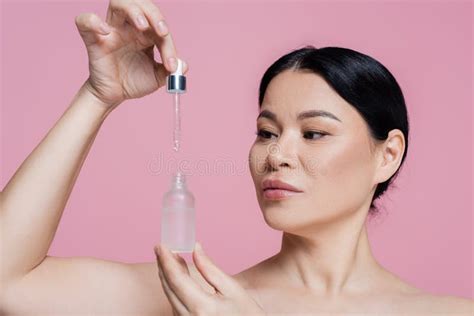 Asian Woman With Naked Shoulders Holding Stock Image Image Of Asian