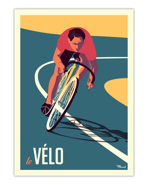 Affiche 50x70 Marcel Le Velo Taille 30 X 40 Cm Publicités Rétros