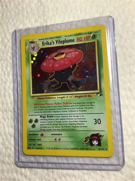 Erika S Vileplume Gym Heroes Holo Pokemon Card Exc Near