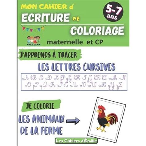 Cahier Décriture Cursive Et De Coloriage Apprendre En Samusant