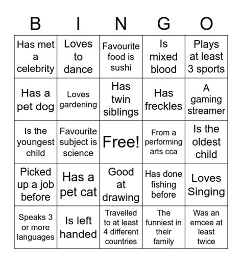 Nice To Know You Bingo Card