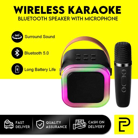 Popcorn Wireless Bluetooth Speaker With Microphone Light Karaoke