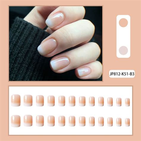 Jual 24pcs Kuku Palsu Nude MOTIF Box GRATIS LEM Super Best Seller