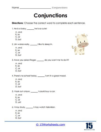 Conjunctions Exercises Esl Worksheet By Ghadeer S Worksheets Library