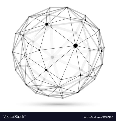 Dimensional Lattice Sphere Abstraction 3d Vector Image