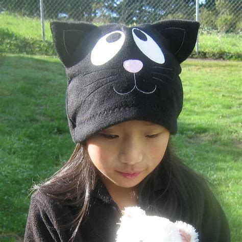 Black Cat Fleece Hat Infant Baby Toddler Children and Adult Animal Fleece Hat/beanie, Baby ...