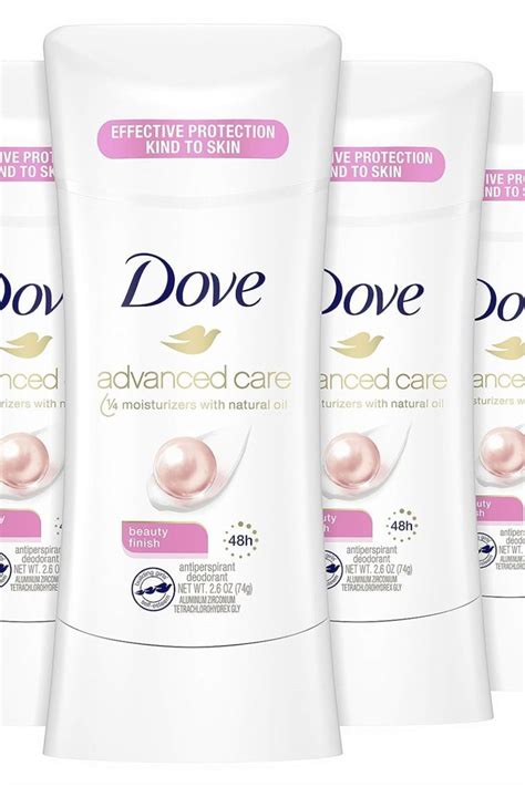 Dove Antiperspirant Deodorant Stick Beauty Finish 4 Count For Women For 48 Hour Protection And