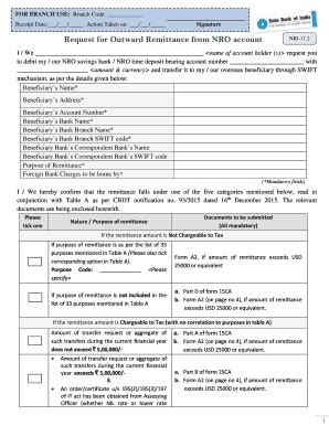 Sbi Outward Remittance Form Fill Online Printable Fillable Blank