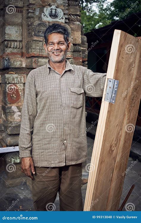 Indian Carpenter Made a Door Editorial Stock Photo - Image of wood ...