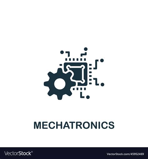 Mechatronics icon monochrome simple sign from Vector Image