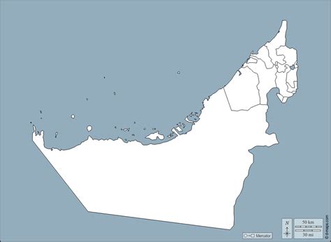 阿拉伯联合酋长国 免费地图 免费的空白地图 免费的轮廓地图 免费基地地图 大纲 阿联酋